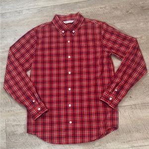 Janie and Jack Kid’s Poplin Plaid Button Down Shirt Size 10